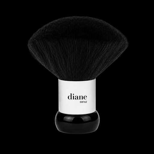 Makeup brush with black bristles and a white label displaying 'diane' on a transparent background
