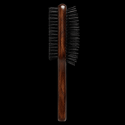 Diane Oak Wood 2-in-1 Grooming Brush – side view showing natural boar bristles