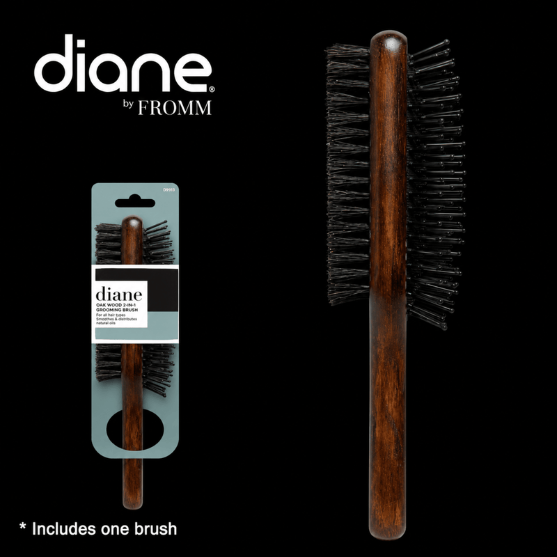 Diane Oak Wood 2-in-1 Grooming Brush – with retail packaging