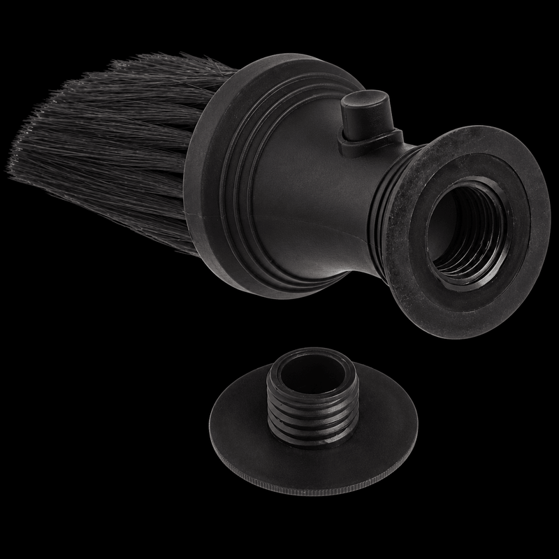 Diane Powder Neck Duster D110 with its base unscrewed, showing the threaded powder chamber and cap for refilling