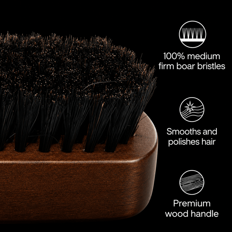 Diane Premium 2-Sided Club Brush – bristle features medium firm boar and wood handle