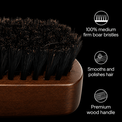 Diane Premium 2-Sided Club Brush – bristle features medium firm boar and wood handle