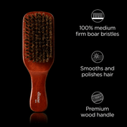 Diane Premium Boar Club Brush – feature graphic medium firm boar bristles and wood handle