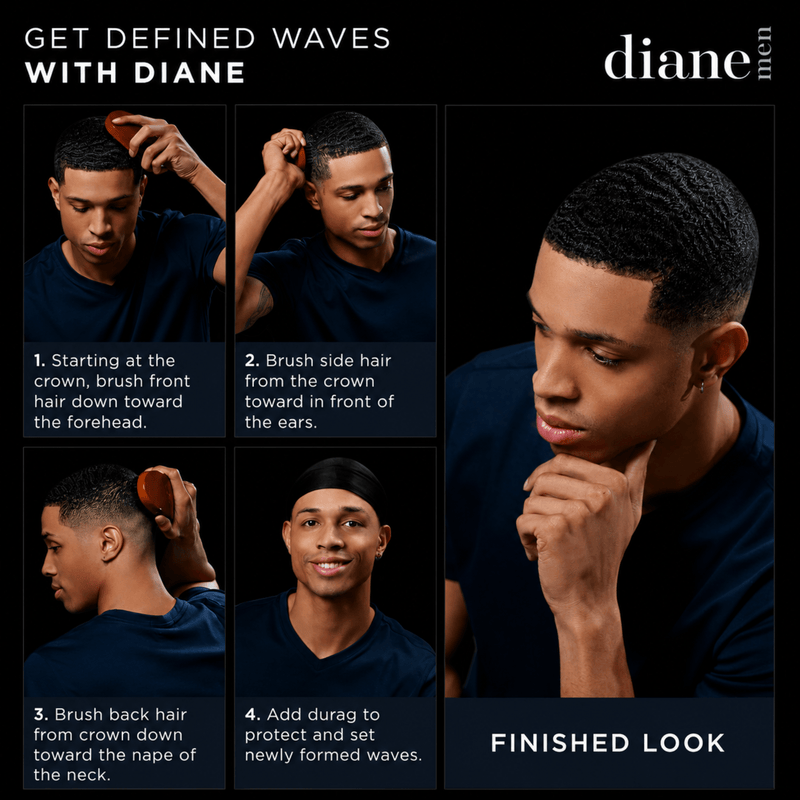 Diane Premium Boar Club Brush – wave styling guide for defined waves