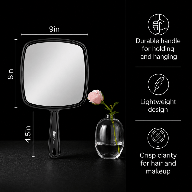 Diane TV Mirror Black Large – product dimensions and lightweight design