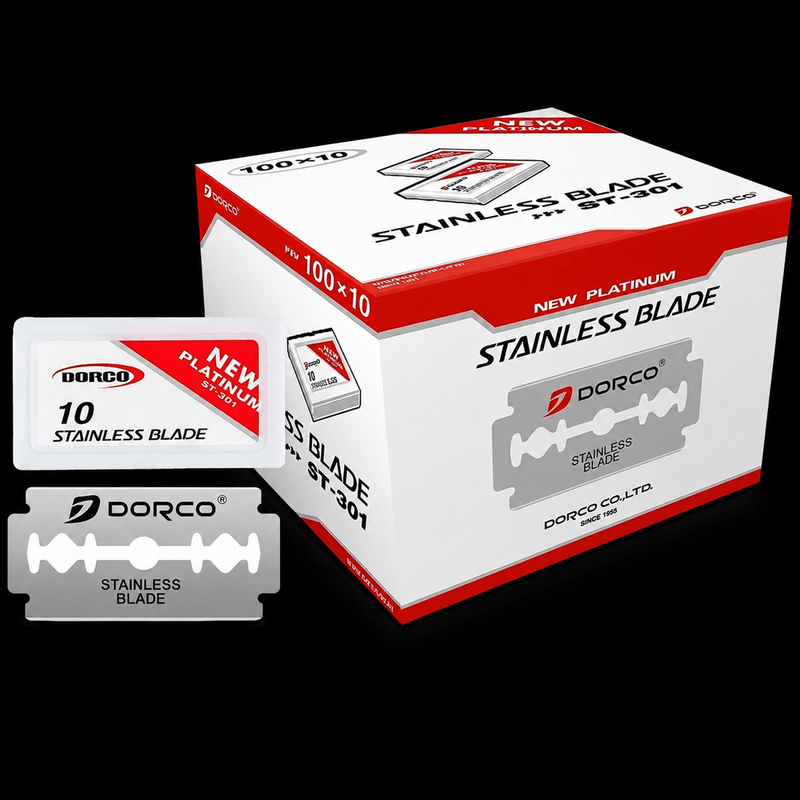 Dorco Red Double-Edge Razor Blades, 100ct wholesale case of 10