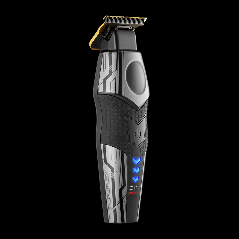 StyleCraft x 3Versince trimmer, front view with blue LED lights