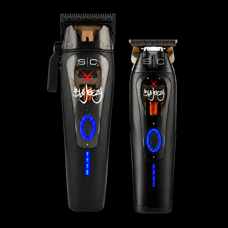 StyleCraft x 360 Jeezy SC614B clipper and SC423B trimmer with blue lights