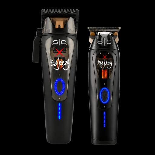 StyleCraft x 360 Jeezy SC614B clipper and SC423B trimmer with blue lights
