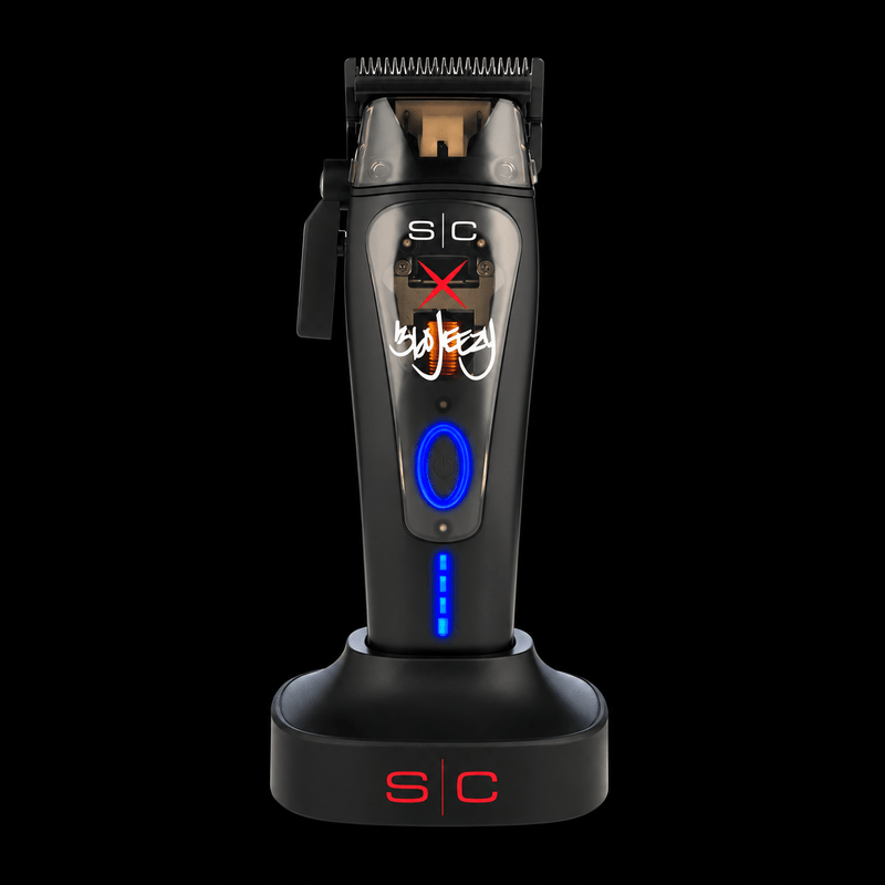 StyleCraft x 360 Jeezy SC614B clipper on its charging base