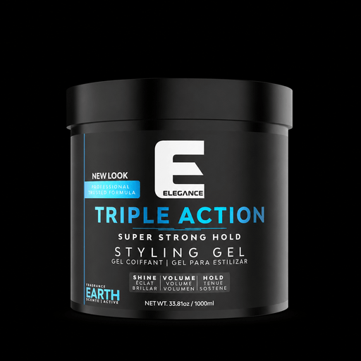 Elegance Triple Action Styling Gel Earth Large – front view black background