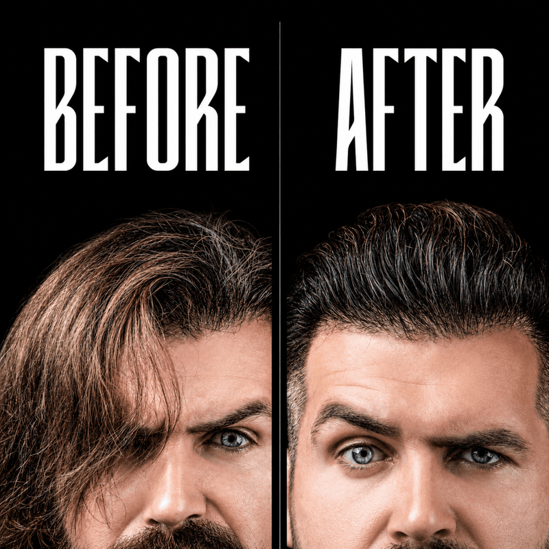 Elegance Triple Action Styling Gel Earth – before and after