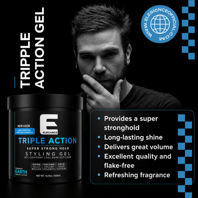 Elegance Triple Action Styling Gel Earth – features