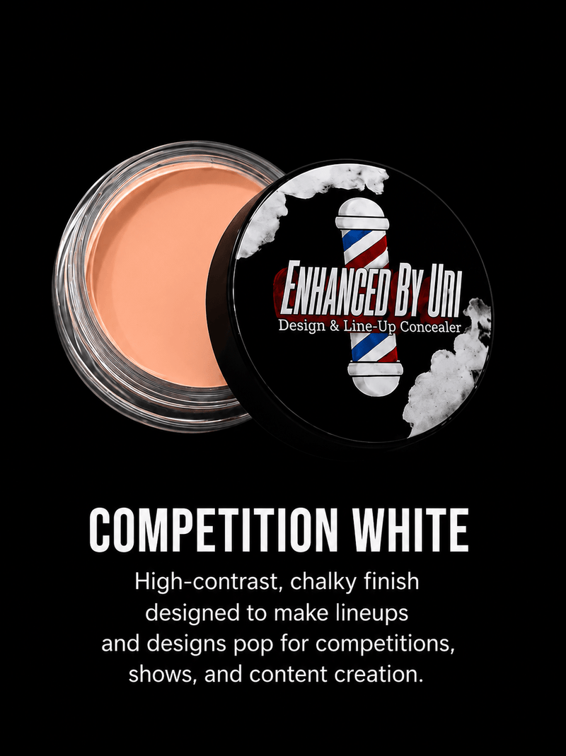 Enhanced by Uri Line-Up Concealer Competition White - high-contrast finish for barber competitions