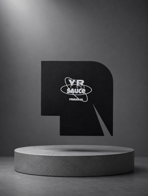YR Sauce Enhancement Card displayed above a grey pedestal