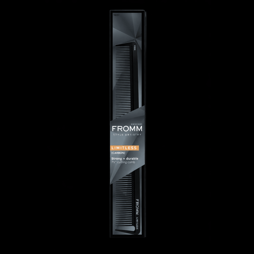 Fromm Limitless 7.5" Carbon Cutting Comb – front view heat resistant anti-static
