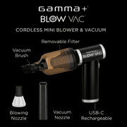Gamma+ Blow Vac – kit with nozzle vacuum brush and USB rechargeable accessories