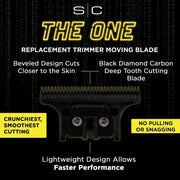 Gamma+ Classic X-Pro replacement trimmer blade – moving blade features highlighted