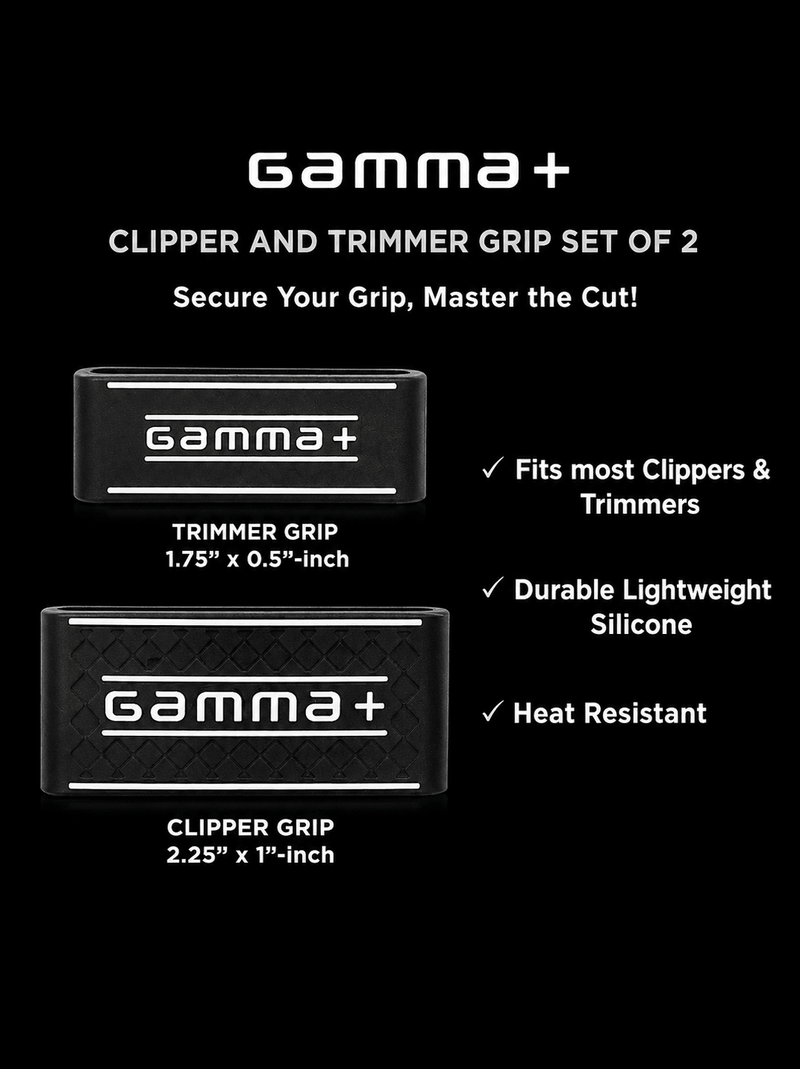 Gamma+ Clipper and Trimmer Grips Black White – detail view
