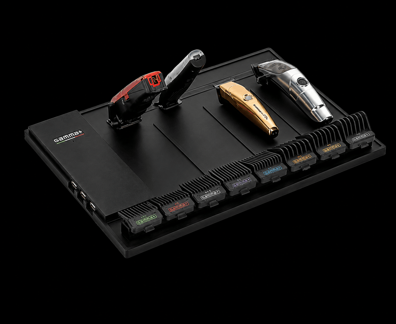 Gamma+ barber workstation organizer mat with clipper guard storage and magnetic tool holder