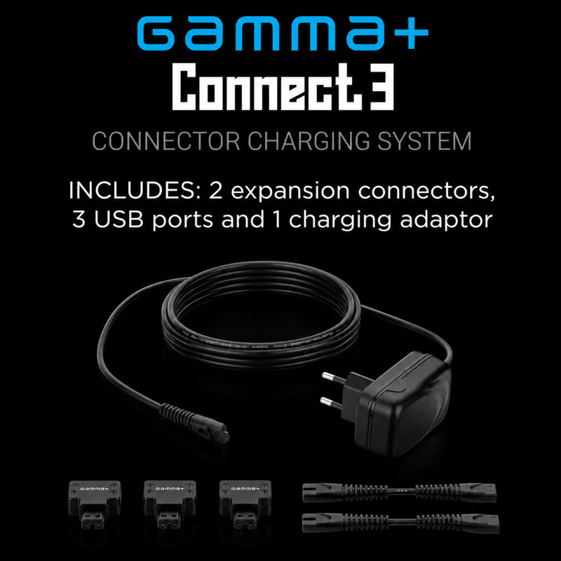 Gamma+ Connect3 charging system includes expansion connectors USB ports and charging adapter