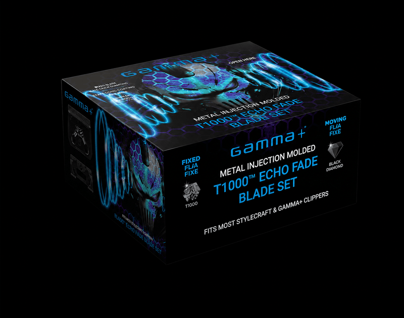 Gamma+ GP540B T1000 Echo Fade Blade Set – retail packaging box