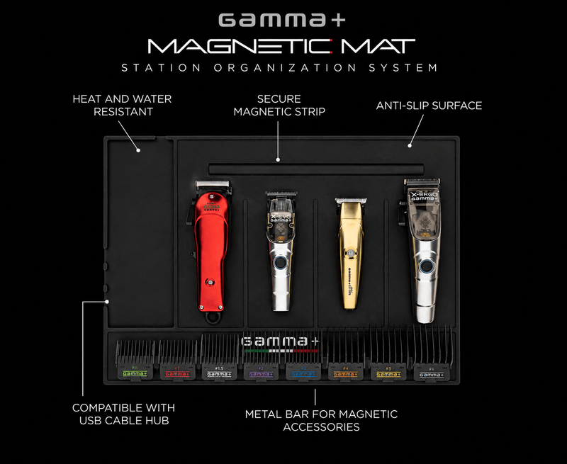 Gamma+ Magnetic Mat station organization system with magnetic strip and anti-slip surface