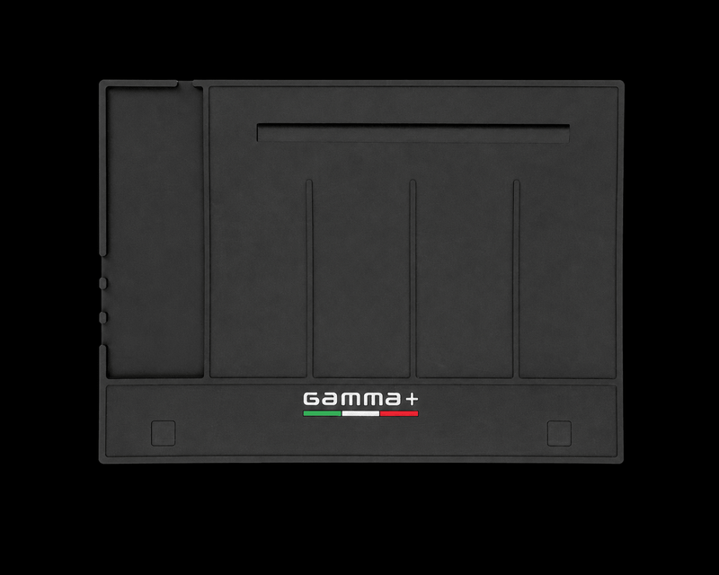 Gamma+ Magnetic Barber Mat and Station Organizer black anti-slip barber workstation mat