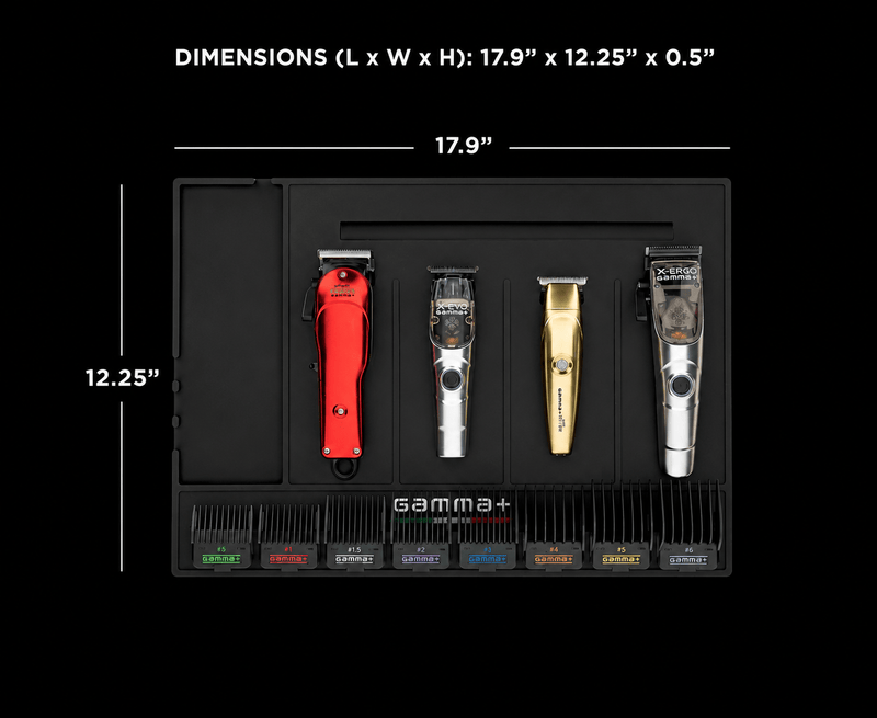 Gamma+ Magnetic Barber Mat dimensions 17.9 x 12.25 x 0.5 inch barber organizer