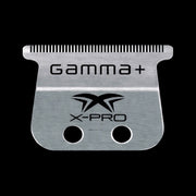 Metal blade with 'Gamma+' and 'X-Pro' branding on a black background