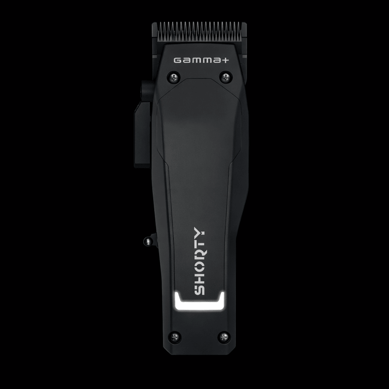 Black hair trimmer with 'Gamma+' branding on a white background