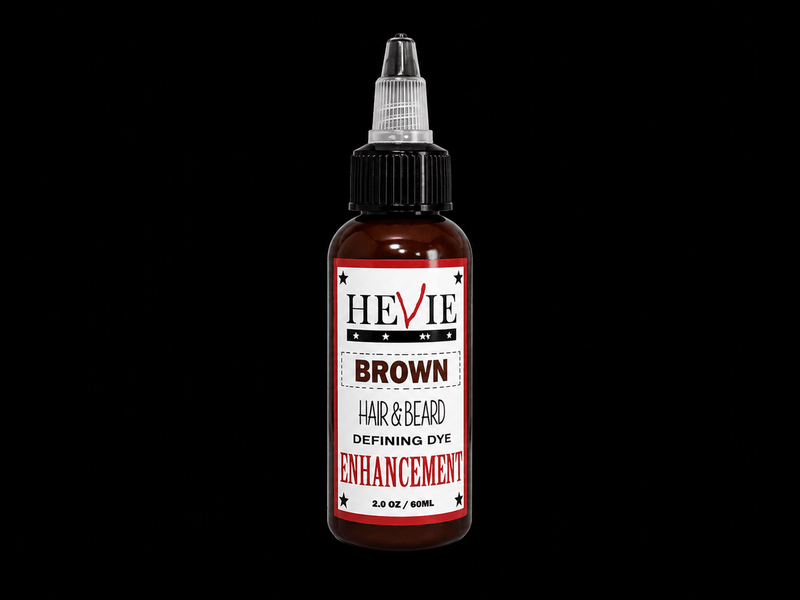 Hevie Enhancement Semi-Permanent Hair & Beard Defining Dye – Black in use on hairline