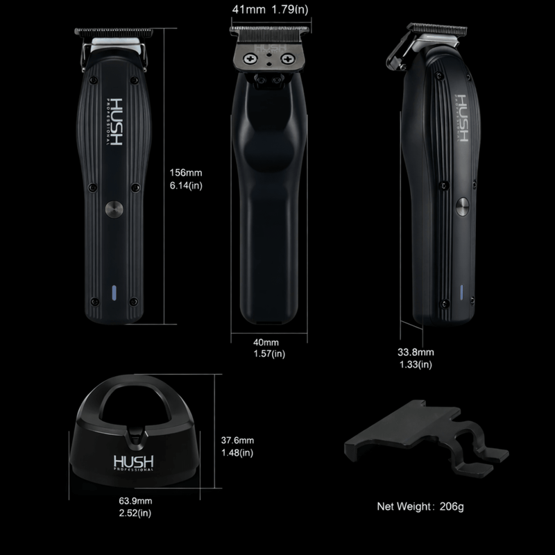 HUSH Trimmer T2 – professional trimmer kit contents