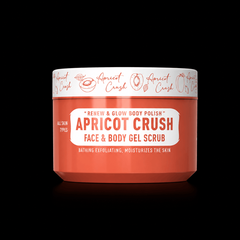 Immortal NYC Apricot Crush Face & Body Gel Scrub – on black background