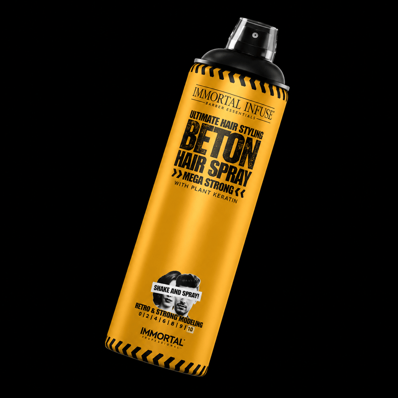 Immortal NYC Beton Hair Spray – 16oz can on black background
