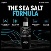Immortal NYC Chaos Sea Salt Spray – formula benefits featuring volume, texture and natural hold