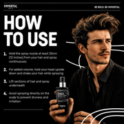 Immortal NYC Chaos Sea Salt Spray – application instructions for best styling results