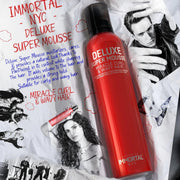 Immortal NYC Delux Super Mousse – promotional view with product benefits