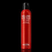 Immortal NYC Delux Super Mousse – front view, red bottle on black background