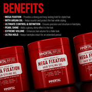 Immortal NYC Infuse Mega Fixation Gel – extreme hold and volume benefits