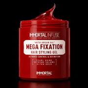 Immortal NYC Infuse Mega Fixation Hair Styling Gel – open jar display