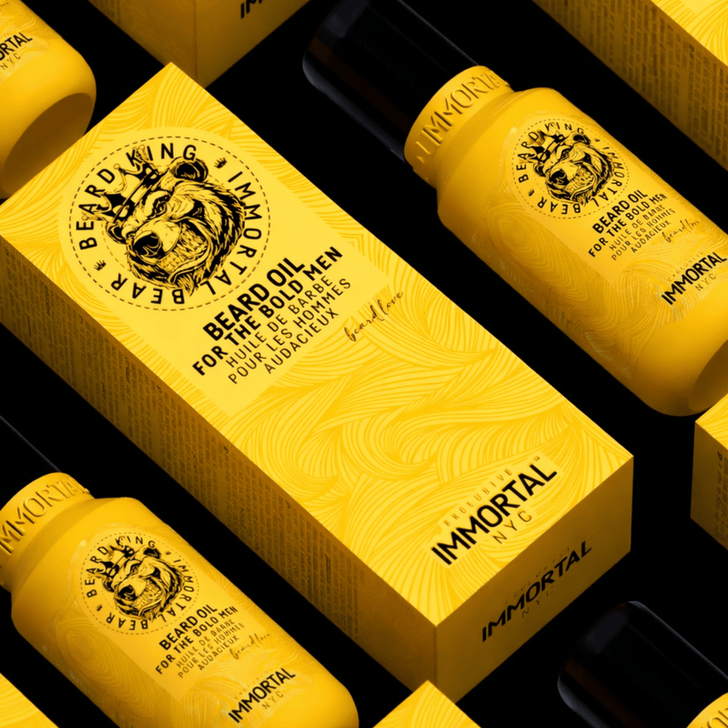 Immortal NYC Beard Oil – full collection display, beard hydration and styling