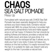Immortal NYC Chaos Sea Salt Pomade product details and formula description
