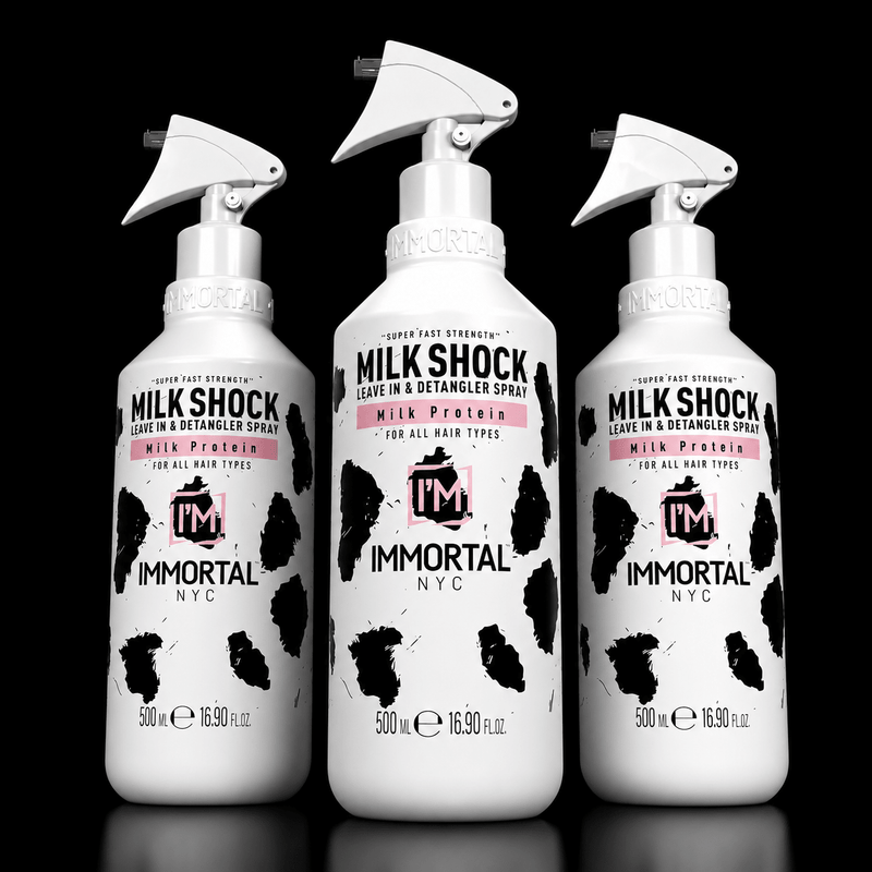 Immortal NYC Milkshock leave-in and detangler spray – product detail view