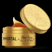 Immortal NYC One In A Million hair wax open jar gold strong hold shine barber styling product