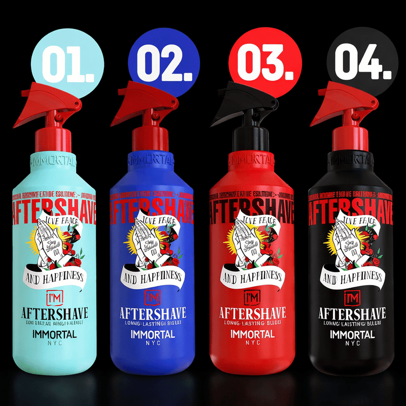Immortal NYC Stay Blessed Aftershave 500ml – product display barber lifestyle