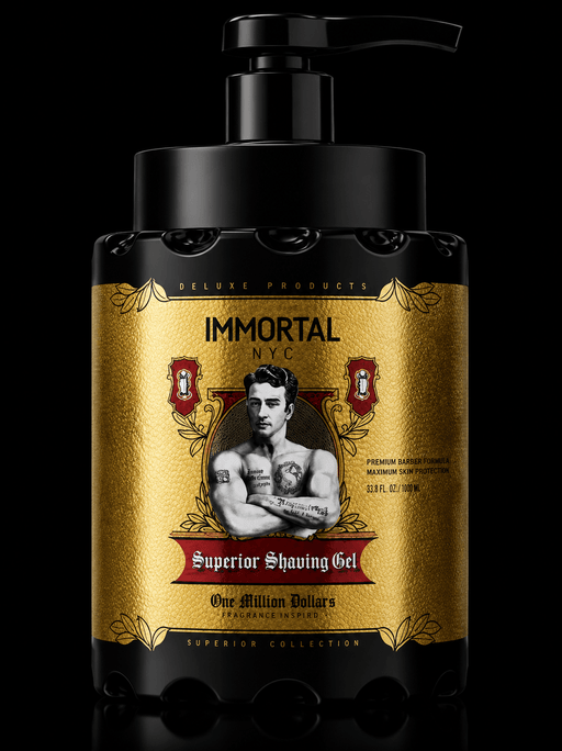 Immortal NYC One Million Dollar Shaving Gel 1000ml – black and gold label on black background