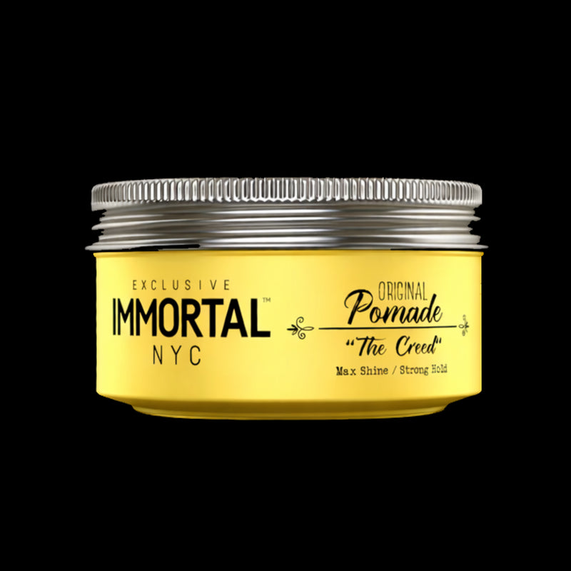 Immortal NYC The Creed pomade 150ml closed jar high shine barber styling product