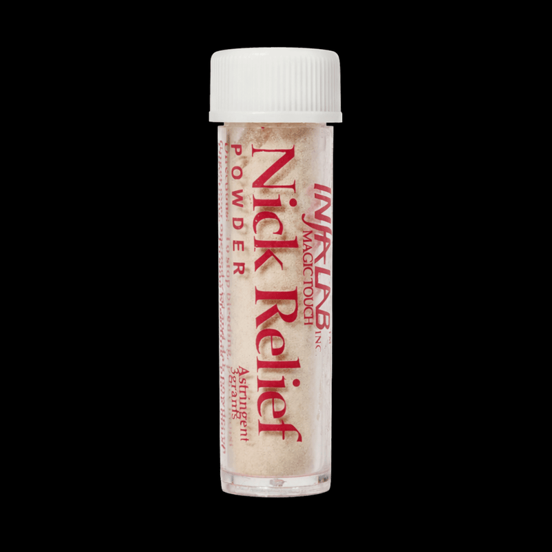 INFA-LAB Magic Touch Nick Relief Powder styptic bottle for minor cuts and nicks