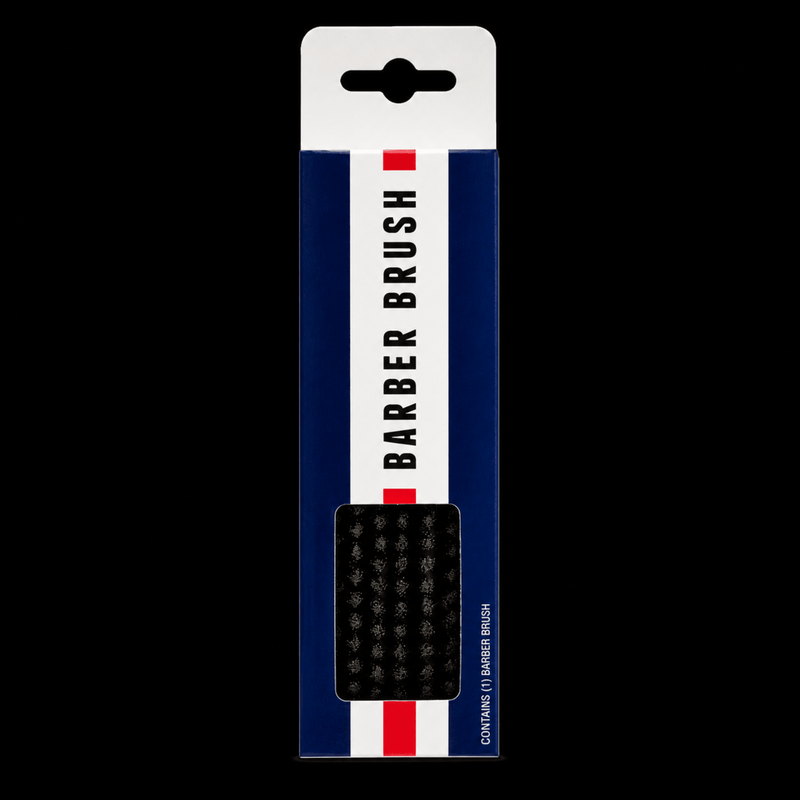 Johnny B Barber Brush Blue – retail packaging